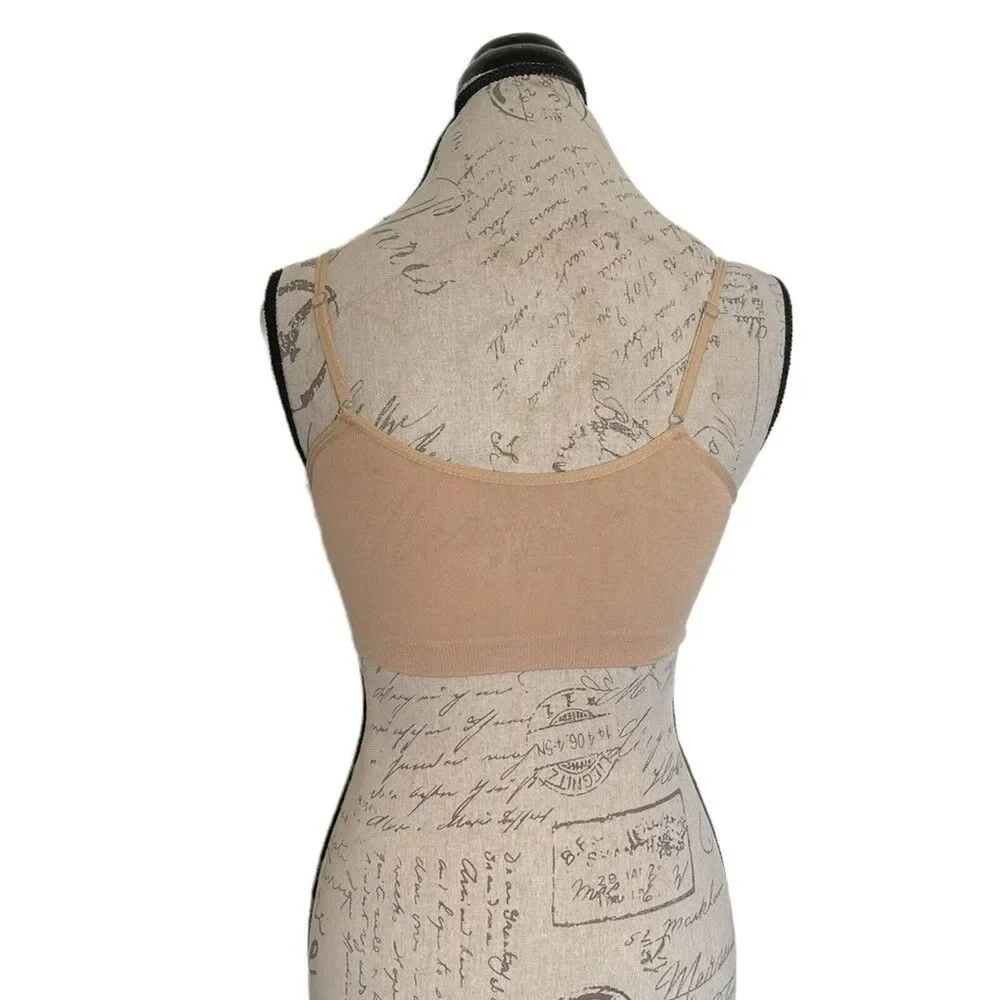 Rene Rofe Nude Padded Bra Size Small Sports Pleated Stretch Activewear Gym - Picture 4 of 12